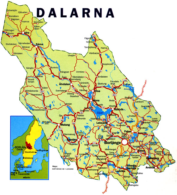 Dalarna, de meest Zweedse provincie, gelegen in midden Zweden